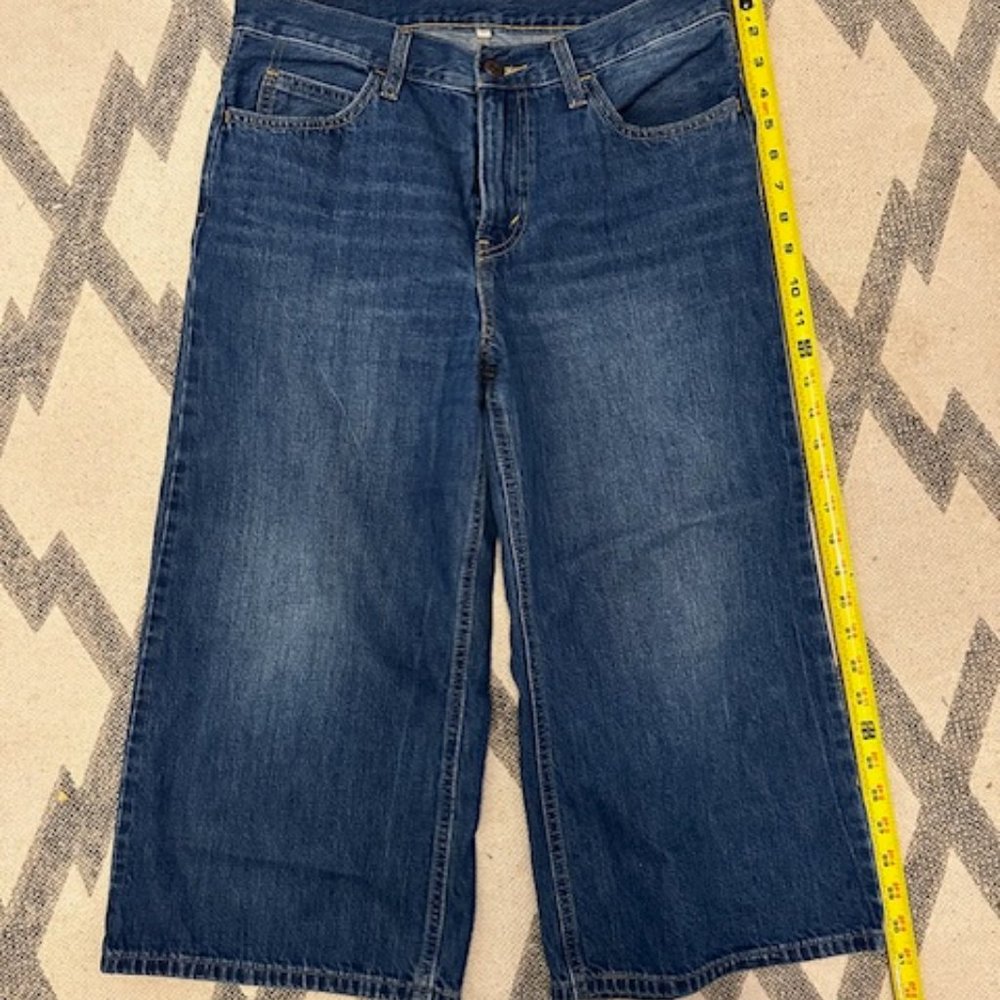 Levi's "Cullotte" wide leg cropped stovepipe baggy relaxed jeans high rise